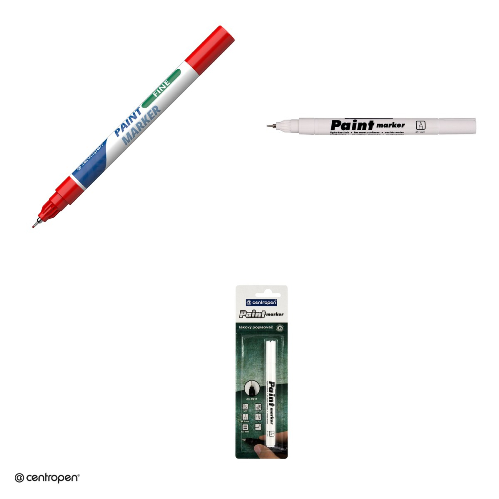 Marker cu vopsea Centropen 9211, varf 0.7 mm, vopsea alba [4]