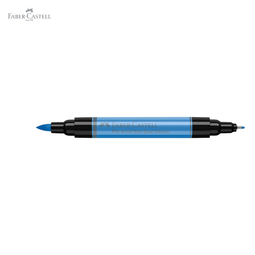 Marker dual Faber-Castell Pitt Artist Pen, varf pensula si liner 0.8, albastru ultramarin 120 [5]