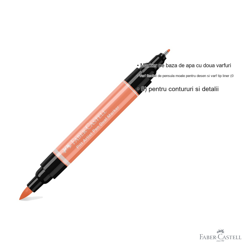 Marker dual Faber-Castell Pitt Artist Pen, varf pensula si liner 0.8, culoare scortisoara 189 [3]