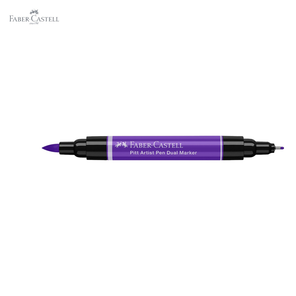 Marker dual Faber-Castell Pitt Artist Pen, varf pensula si liner 0.8, violet purpuriu 136 [5]