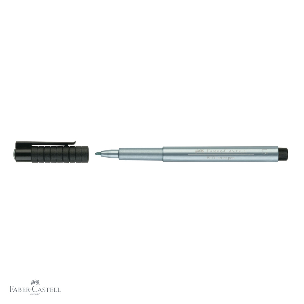 Marker Faber-Castell Pitt Artist Pen albastru metalizat, cerneala rezistenta la apa, pentru arta si schite [4]