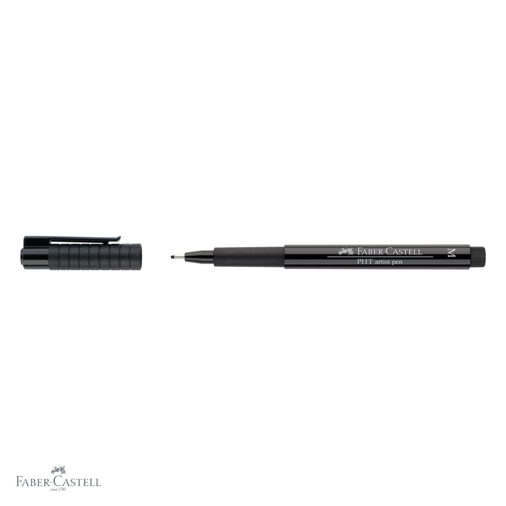 Marker Faber-Castell Pitt Artist Pen, varf pensula mediu 0.7 mm negru, pentru schite si desen artistic [4]