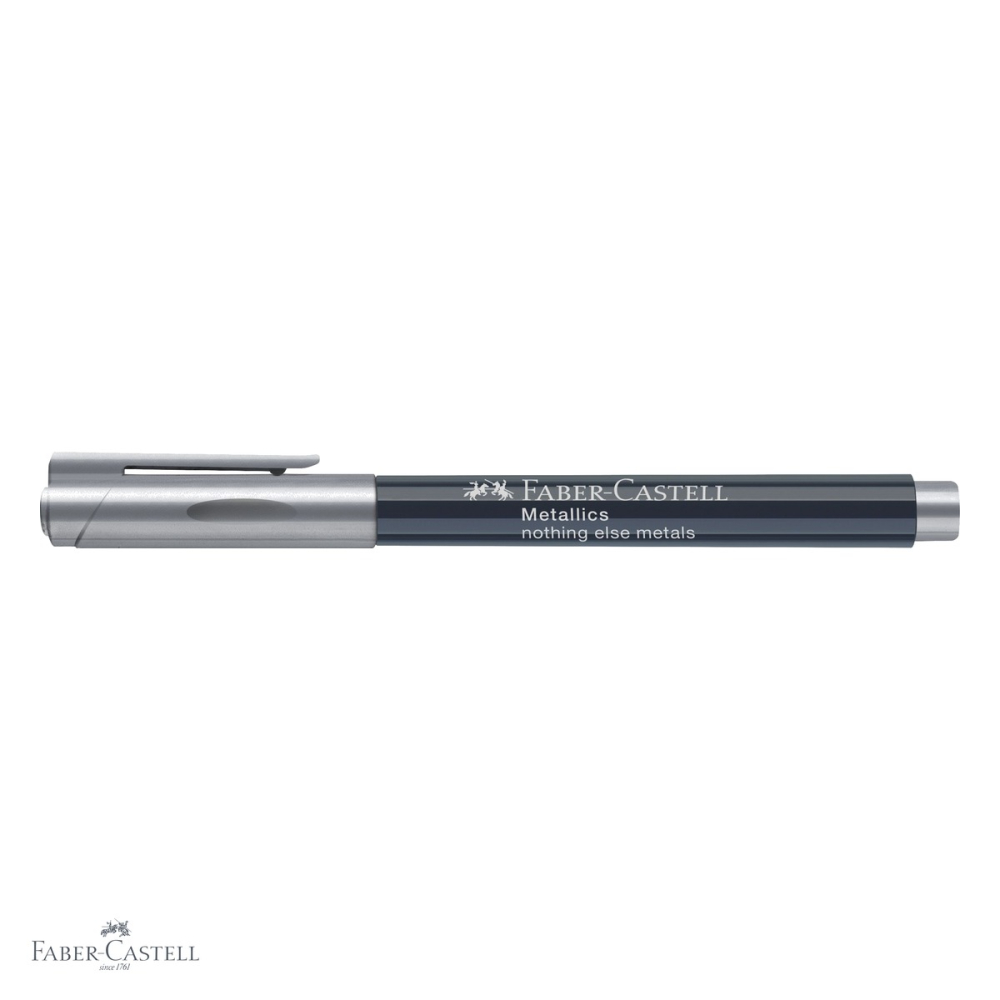 Marker metalic argintiu Faber-Castell, efect nobil, pentru suprafete inchise si lucioase [4]