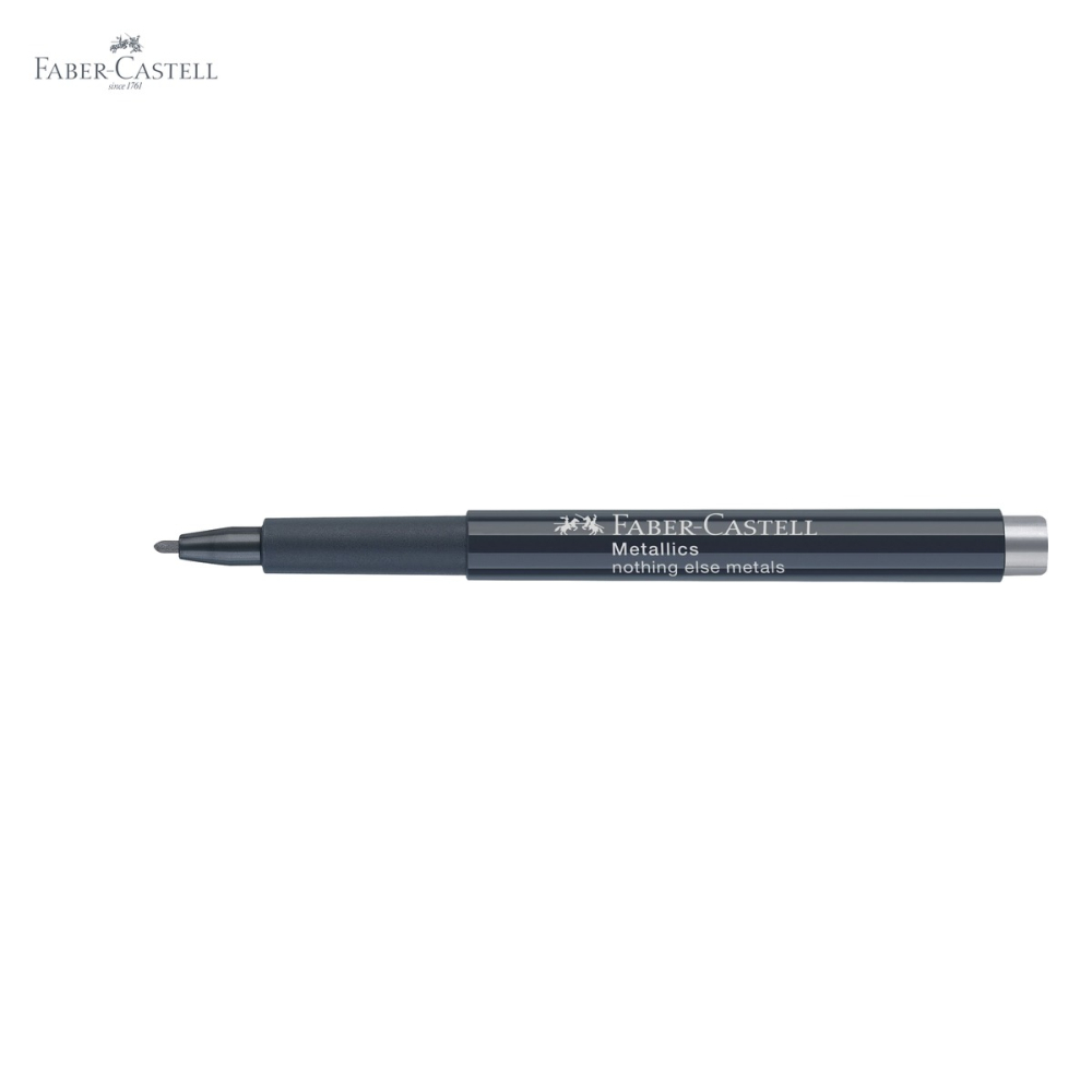 Marker metalic argintiu Faber-Castell, efect nobil, pentru suprafete inchise si lucioase [5]