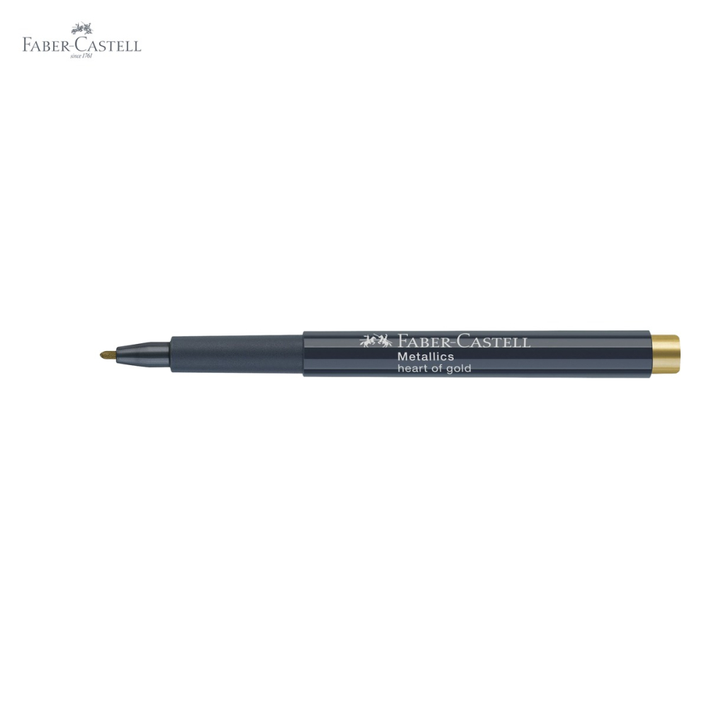 Marker metalic auriu Faber-Castell, efect nobil, pentru suprafete inchise si lucioase [5]