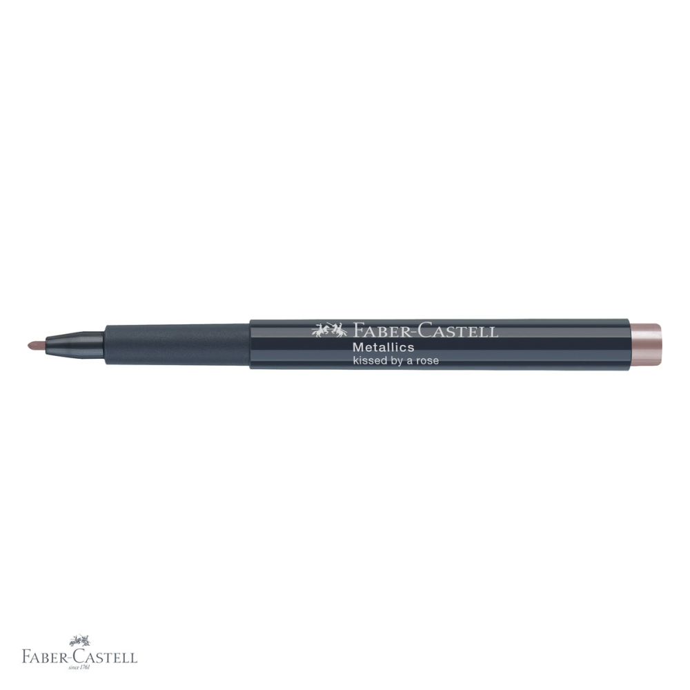 Marker metalic Faber-Castell Metallics Rose, efect nobil, pentru suprafete lucioase si inchise [4]