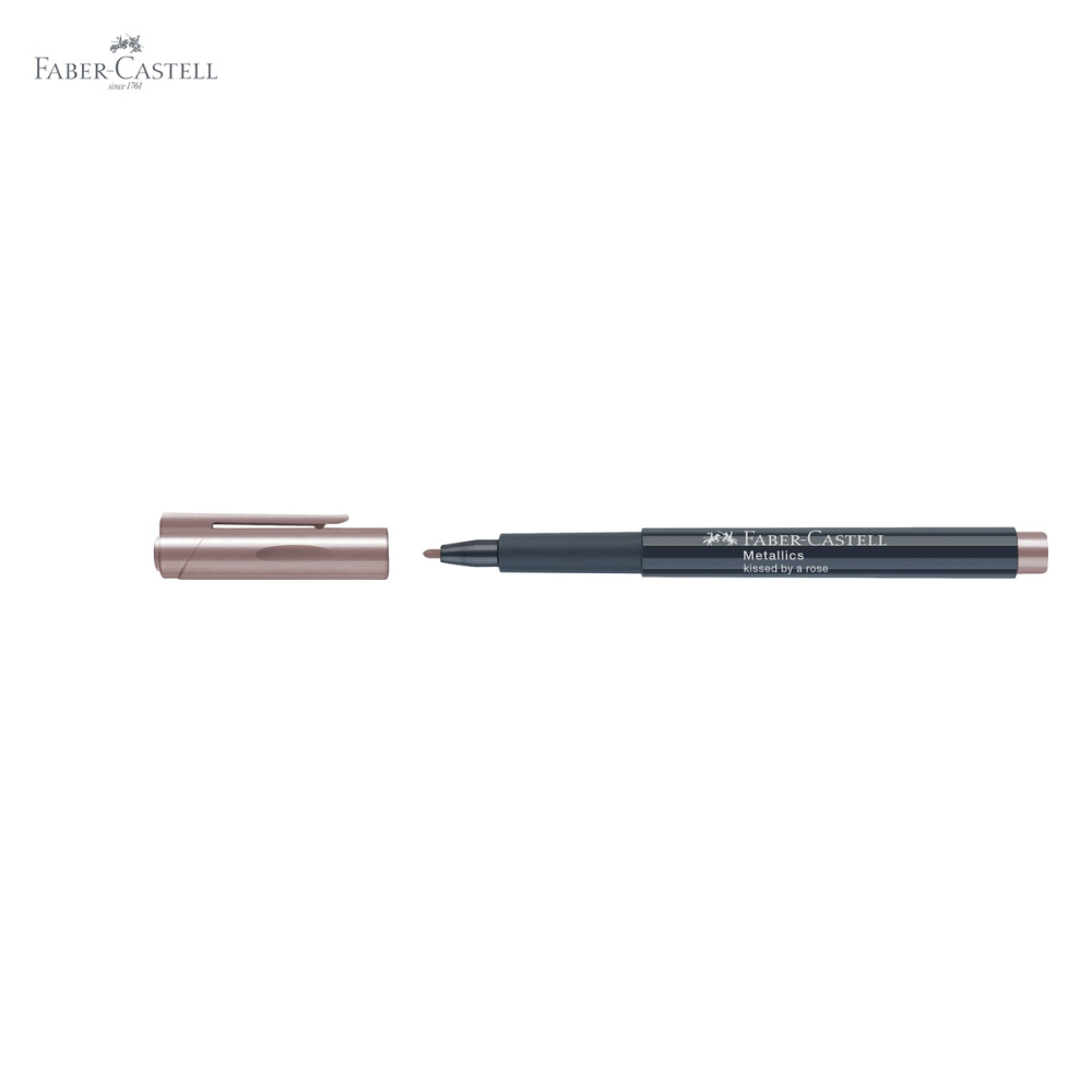 Marker metalic Faber-Castell Metallics Rose, efect nobil, pentru suprafete lucioase si inchise [5]