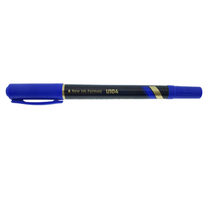 Marker permanent albastru cu 2 varfuri, 0.5mm si 1mm, pentru suprafete diverse [5]