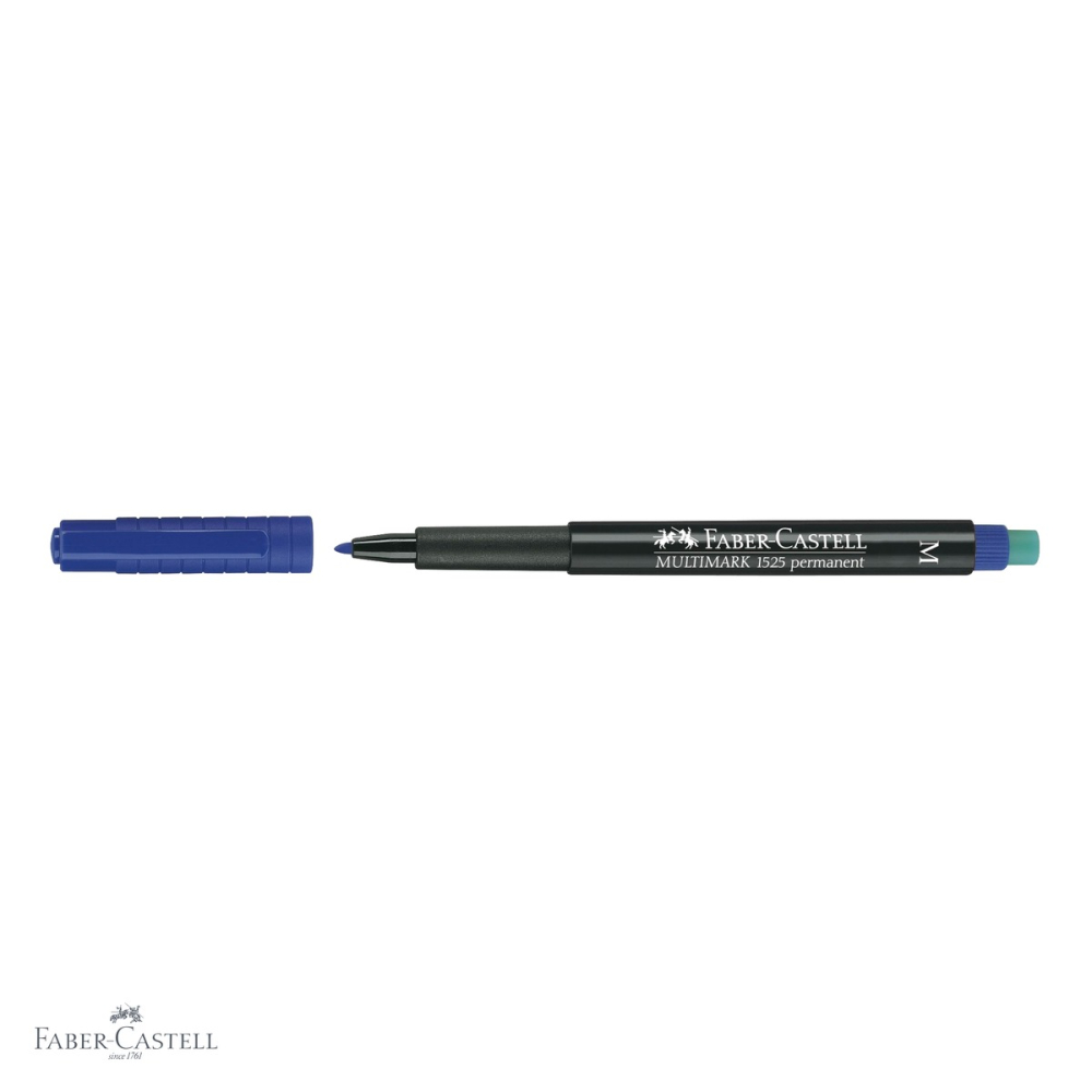Marker permanent albastru Faber-Castell Multimark, varf mediu M 1.0 mm, pentru CD, sticla, metal si plastic [4]