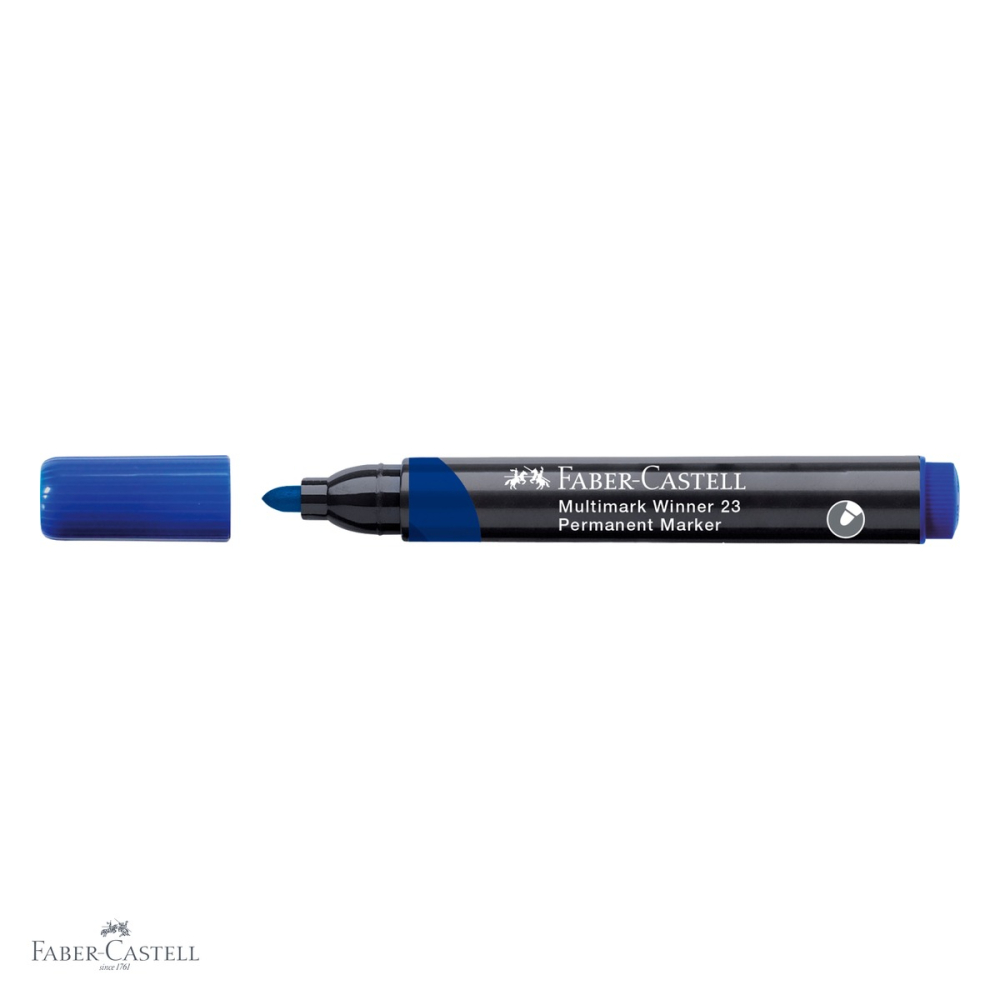 Marker permanent albastru Faber-Castell Winner 23 Multimark, varf rotund 2.8 mm, pentru orice suprafata [4]
