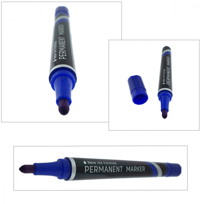 Marker permanent albastru, THINK U100, cu varf rotund 1.5MM, pentru scriere pe orice suprafata [3]