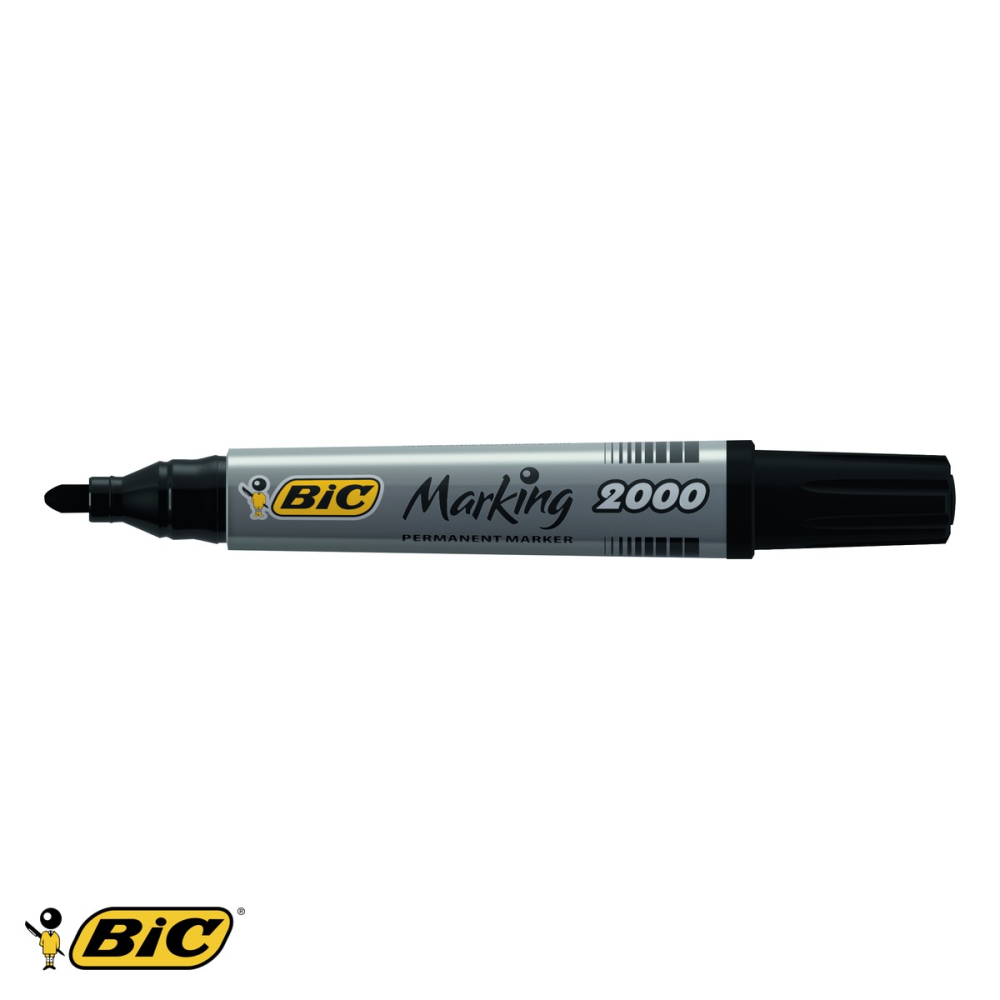 Marker permanent Bic 2000, varf rotund 2.5 mm, negru, pentru scriere pe multiple suprafete [4]