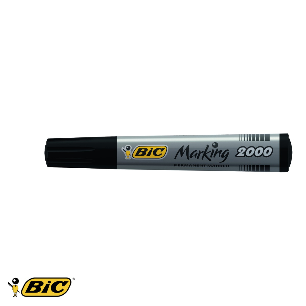Marker permanent Bic 2000, varf rotund 2.5 mm, negru, pentru scriere pe multiple suprafete [5]