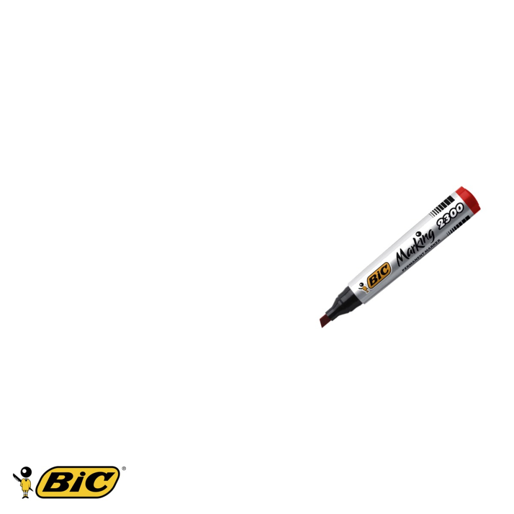 Marker permanent Bic 2300, varf tesit, cerneala rosie rezistenta, pentru multiple suprafete [5]