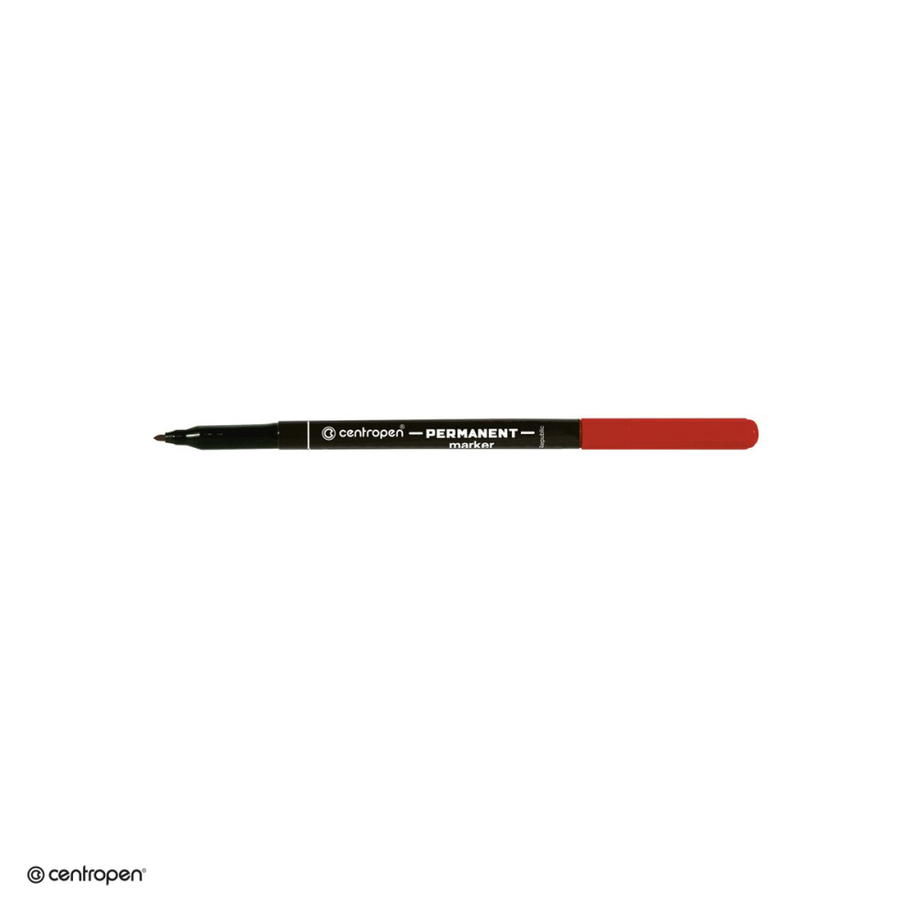 Marker permanent Centropen 2536, varf rotund 1 mm, cerneala rosie [5]
