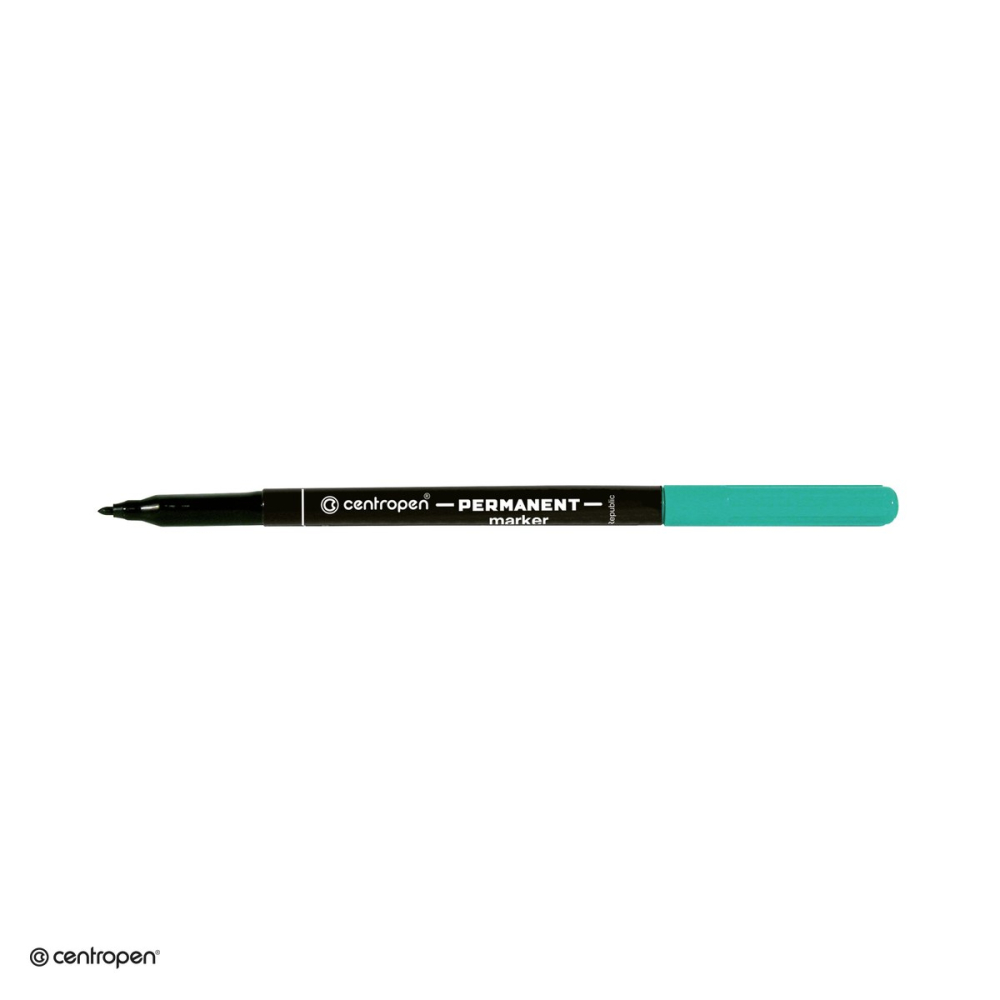 Marker permanent Centropen 2536, varf rotund 1 mm, cerneala verde [5]