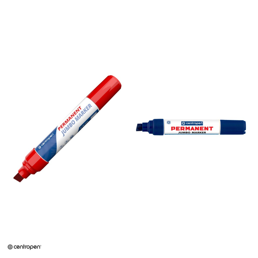 Marker permanent Centropen 9110 Jumbo, varf tesit 2-10 mm, cerneala albastra [4]