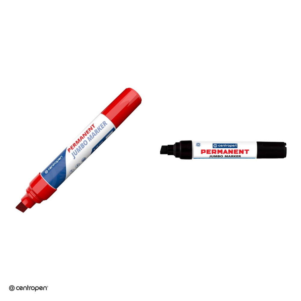 Marker permanent Centropen 9110 Jumbo, varf tesit 2-10 mm, cerneala neagra [4]