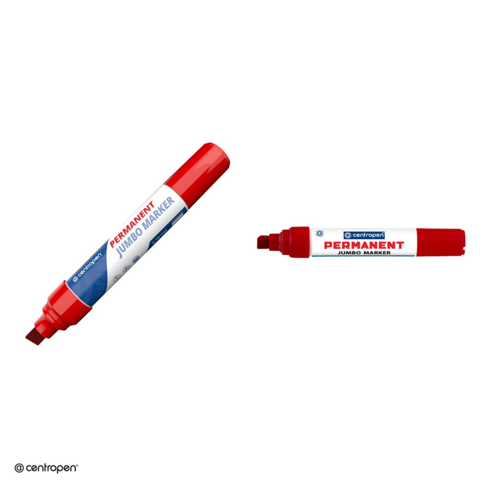 Marker permanent Centropen 9110 Jumbo, varf tesit 2-10 mm, cerneala rosie [4]