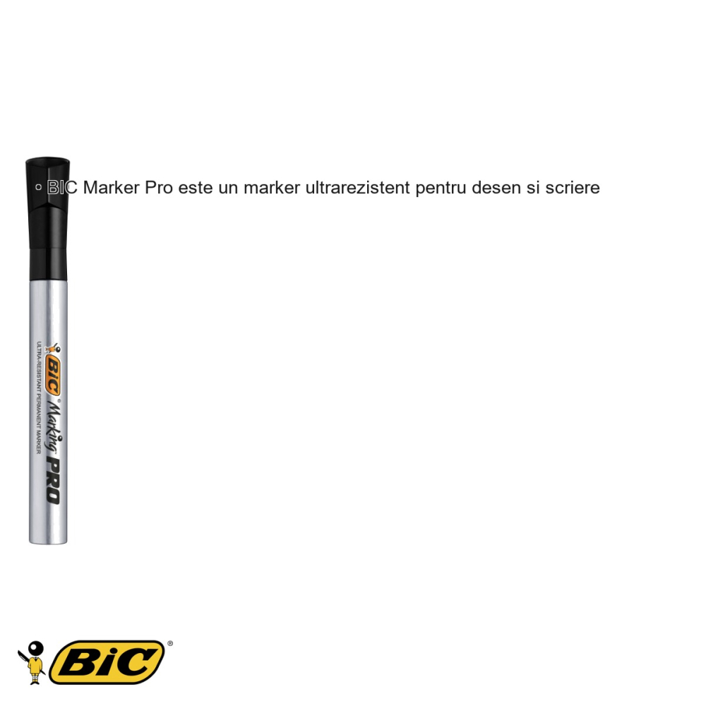 Marker permanent negru Bic Pro Industrial, varf rotund, rezistent la apa, pentru scriere si marcare [3]