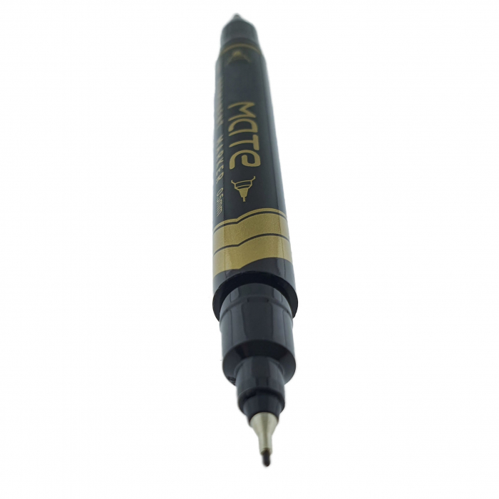 Marker permanent negru cu 2 varfuri, 0.5mm si 1mm, pentru suprafete diverse [2]