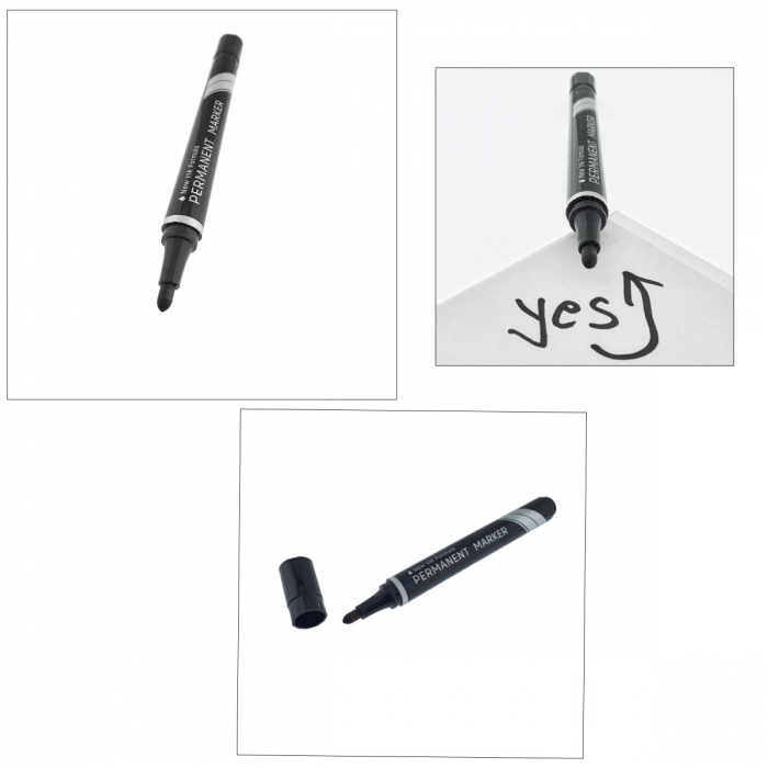 Marker permanent negru, THINK U100, cu varf rotund 1.5MM, pentru scriere pe orice suprafata [5]