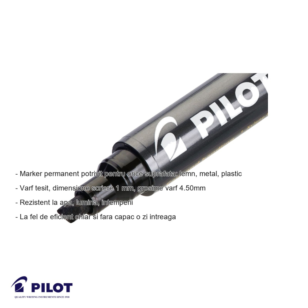 Marker permanent Pilot P400 varf tesit rosu, rezistent la apa, pentru lemn metal plastic [2]