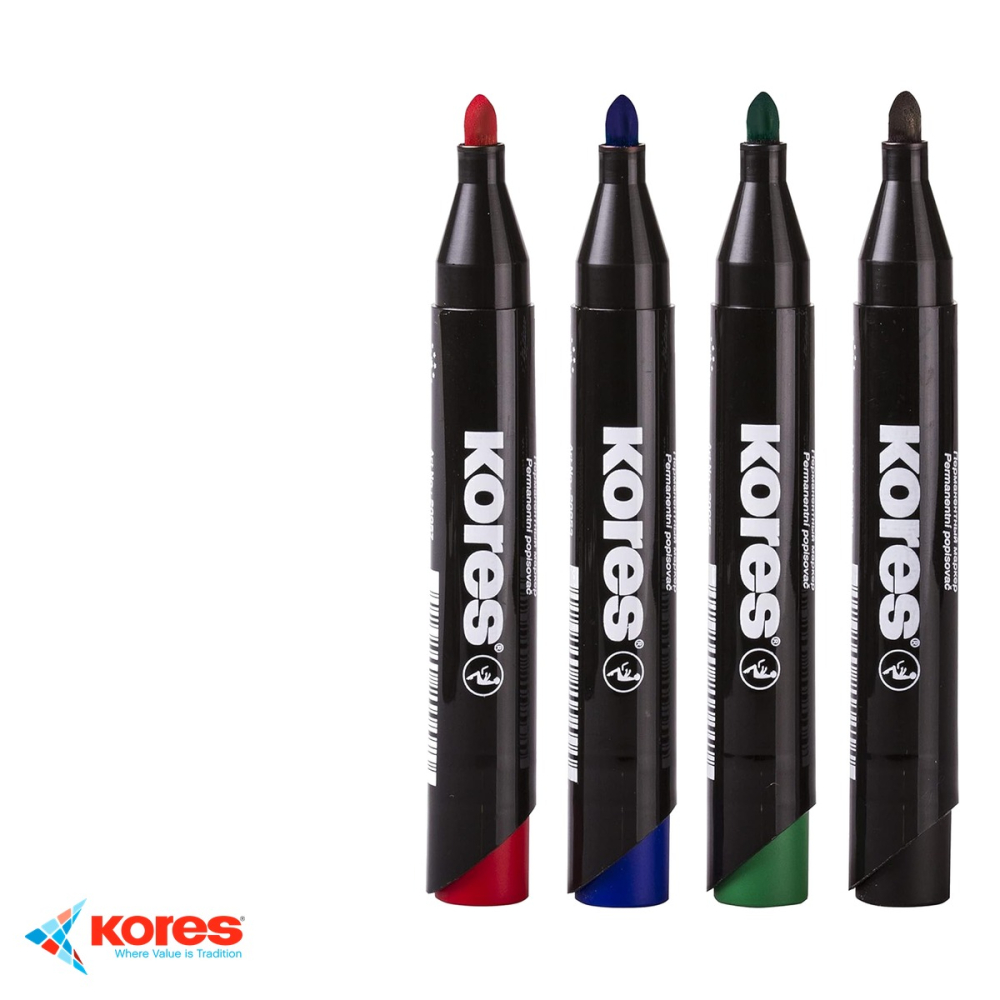 Marker permanent rosu Kores Eco, varf rotund 3mm, scriere pe orice suprafata [5]