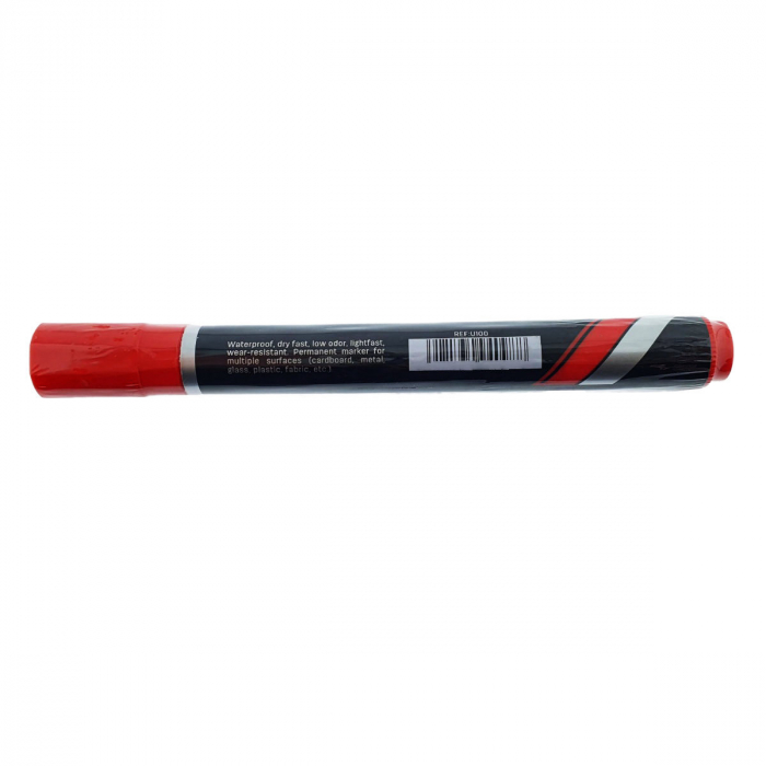 Marker permanent rosu, THINK U100, cu varf rotund 1.5MM, pentru scriere pe orice suprafata [4]