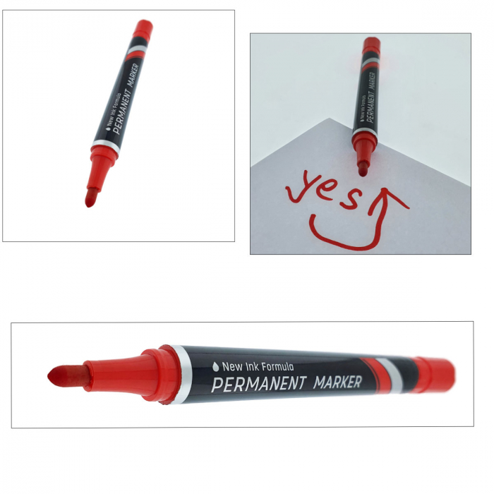 Marker permanent rosu, THINK U100, cu varf rotund 1.5MM, pentru scriere pe orice suprafata [3]
