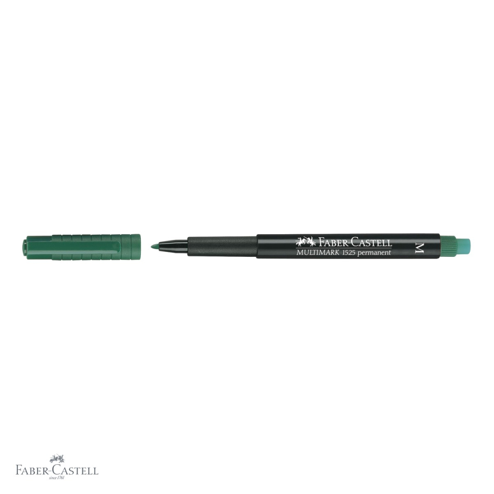 Marker permanent verde Faber-Castell Multimark, varf mediu M 1.0 mm, pentru CD, sticla, metal si plastic [4]