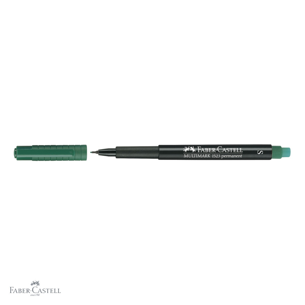 Marker permanent verde Faber-Castell Multimark, varf super fin 0.4 mm, pentru CD, sticla si plastic [4]