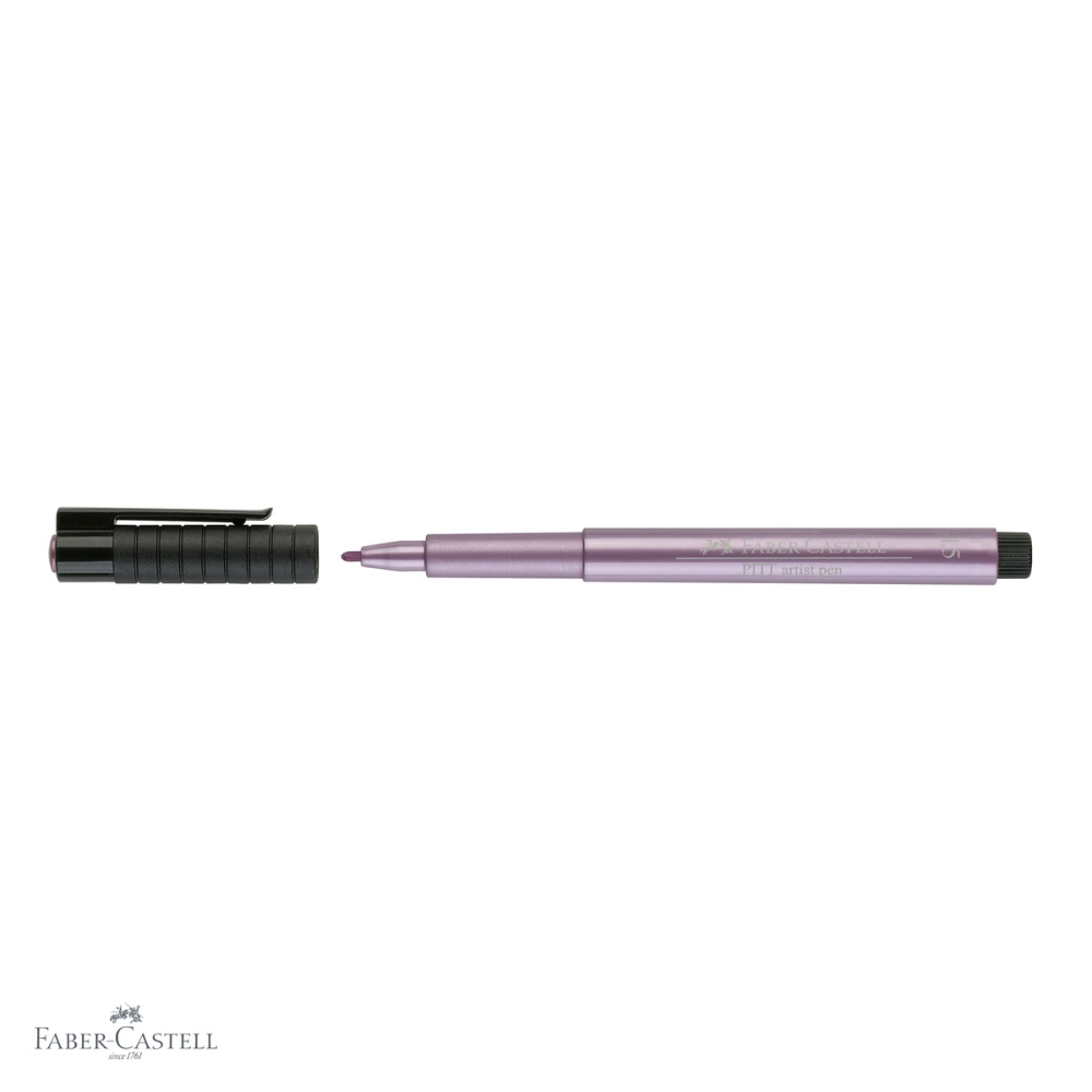 Marker Pitt Artist Pen Faber-Castell, culoare rubiniu metalizat, linie de 1.5mm pentru arta si grafica [4]