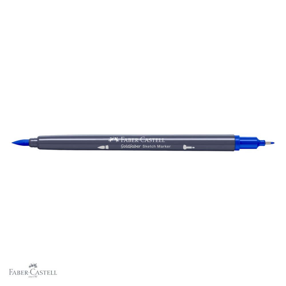 Marker sketch 2 capete Faber-Castell Goldfaber, cerneala alcool, culoare albastru heliu roscat 151, pentru desen artistic [4]