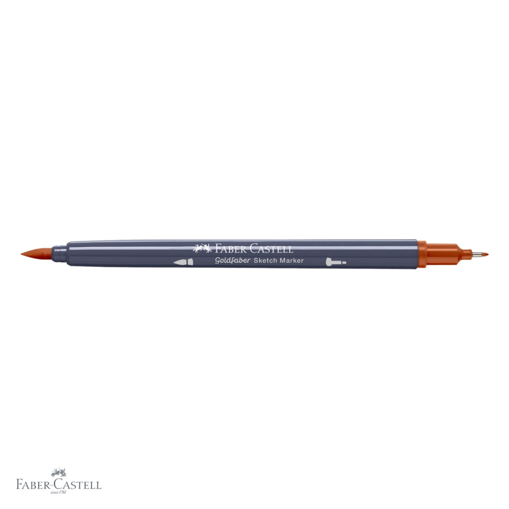 Marker sketch 2 capete Faber-Castell Goldfaber, cerneala alcool, siena ars deschis 383, pentru desen artistic [4]