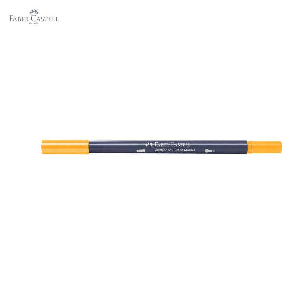 Marker sketch 2 capete Faber-Castell Goldfaber, galben crom inchis 109, cerneala alcool, pentru desen artistic [5]