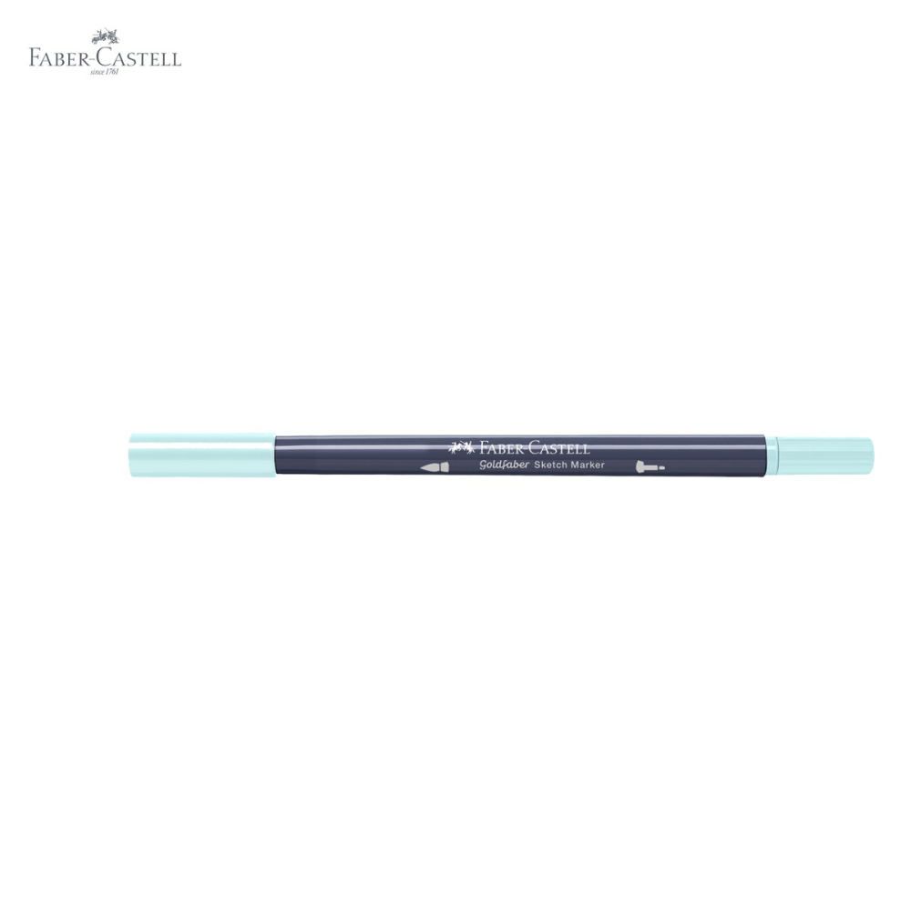 Marker sketch 2 capete Faber-Castell Goldfaber, menta deschis 310, pensula + fineliner, pentru desen artistic [5]