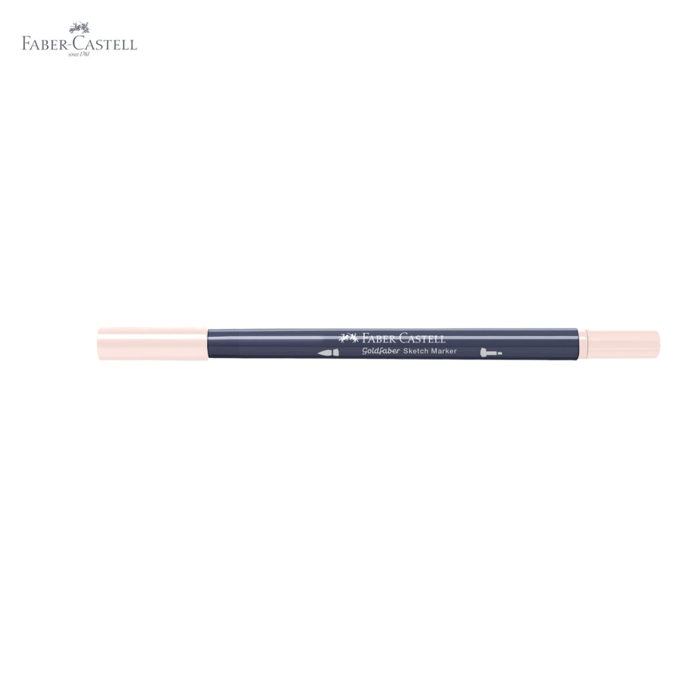 Marker sketch 2 capete Faber-Castell Goldfaber, pensula flexibila si fineliner, culoare bej 382, pentru desen artistic [5]