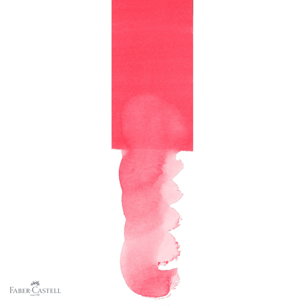 Marker solubil 2 capete Faber-Castell Goldfaber, varf pensula si varf fin 0.4 mm, rosu aprins 122 [4]