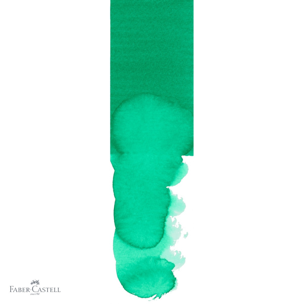 Marker solubil 2 capete Faber-Castell Goldfaber, varf pensula si varf fin 0.4 mm, verde smarald 163 [4]