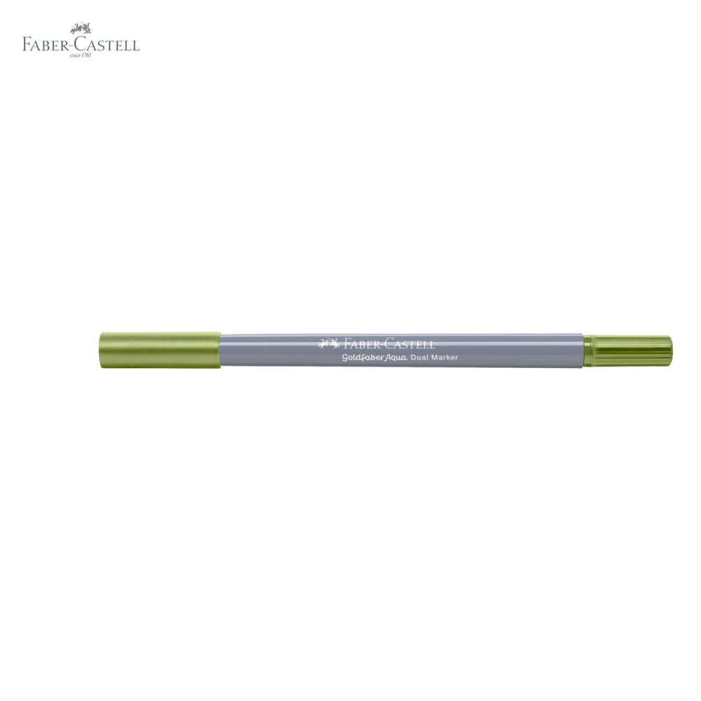 Marker solubil 2 capete Faber-Castell Goldfaber, verde crom opac 174, pentru desen si ilustratie [5]