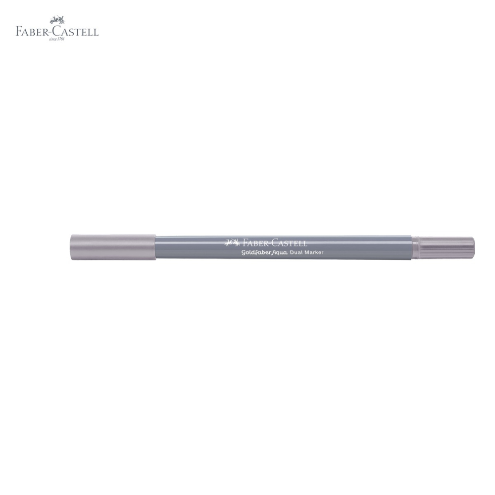 Marker solubil cu doua capete Faber-Castell Gold Faber, varf pensula si varf fin 0.4 mm, gri purpuriu 279, pentru desen artistic [5]