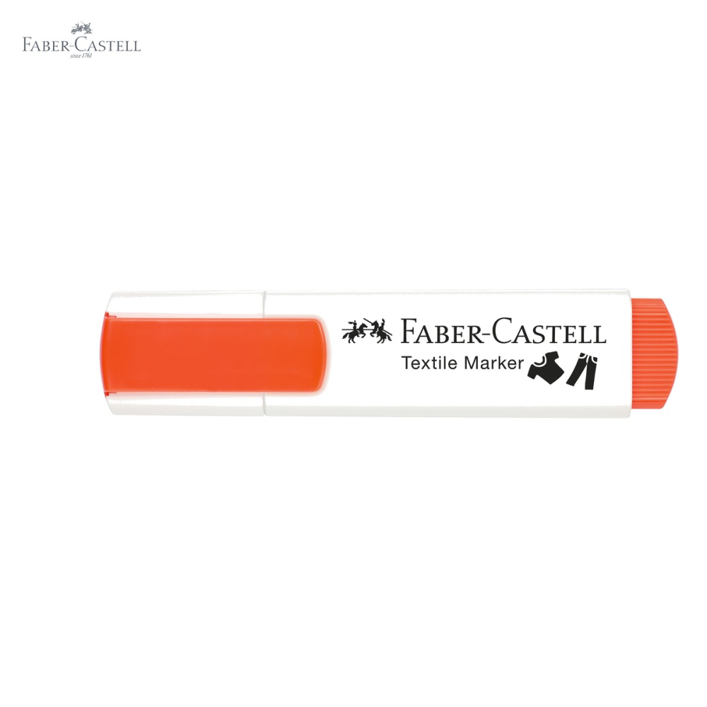 Marker textil Faber-Castell, culoare neon portocaliu, varf triplu 1/2/5 mm, pentru tesaturi [5]