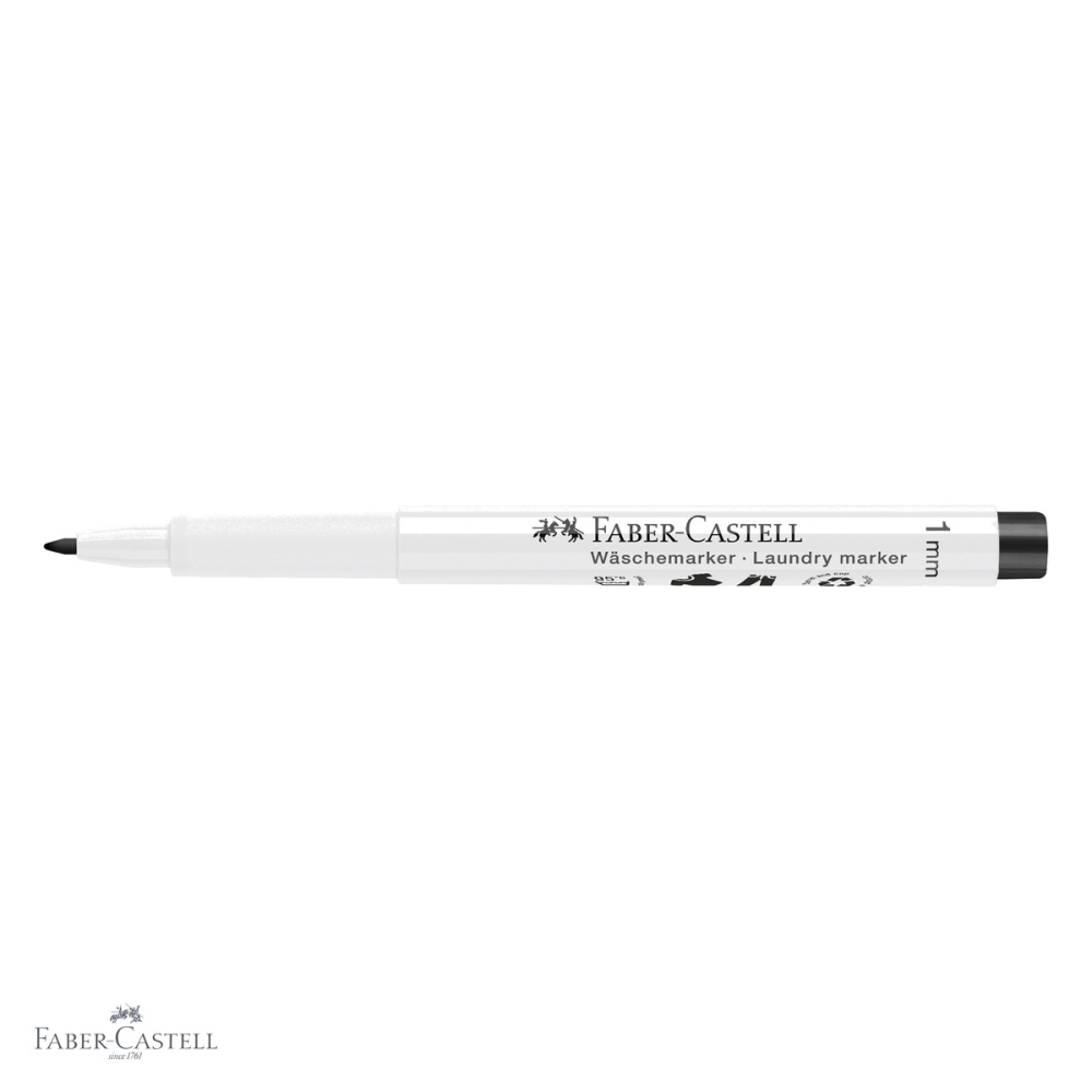 Marker textil Faber-Castell, varf rotund slim 1 mm, negru, permanent, pentru textile [4]