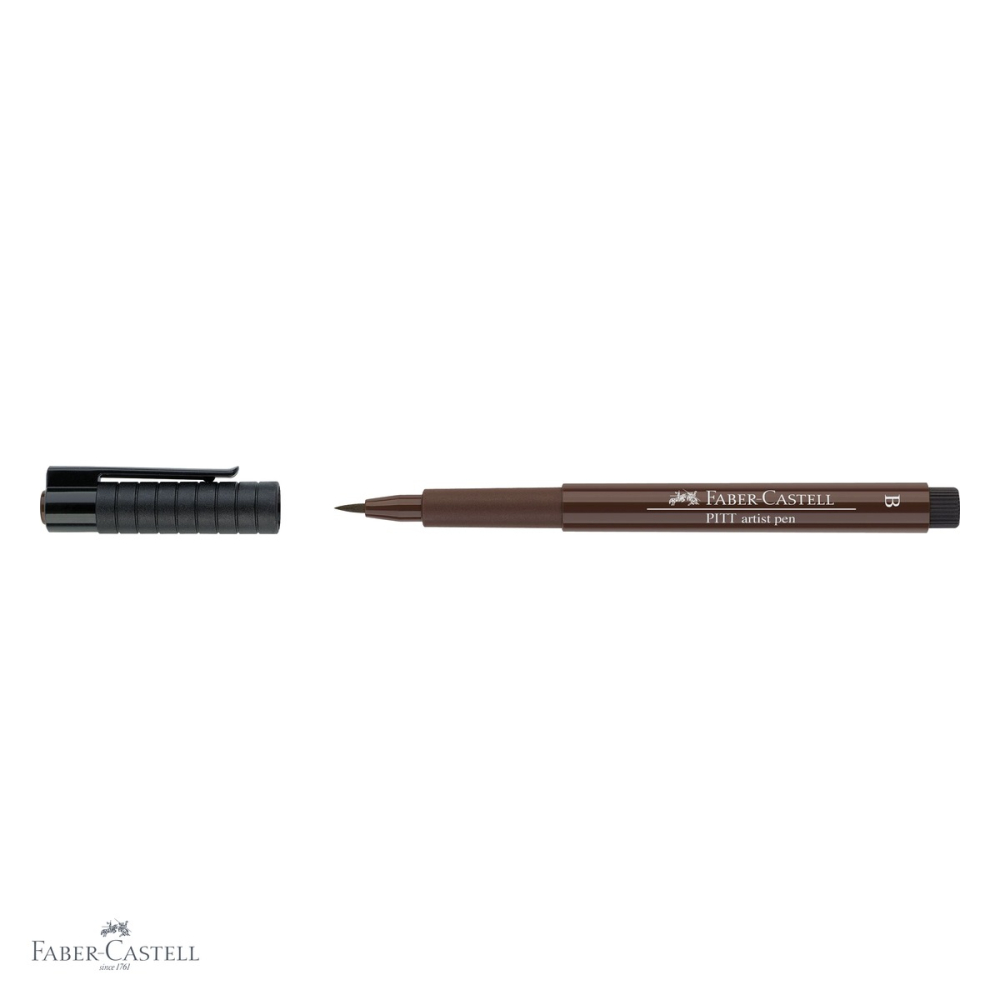 Marker tip pensula Faber-Castell Pitt Artist Pen, cerneala sepia rezistenta la apa, pentru artisti si designeri [4]
