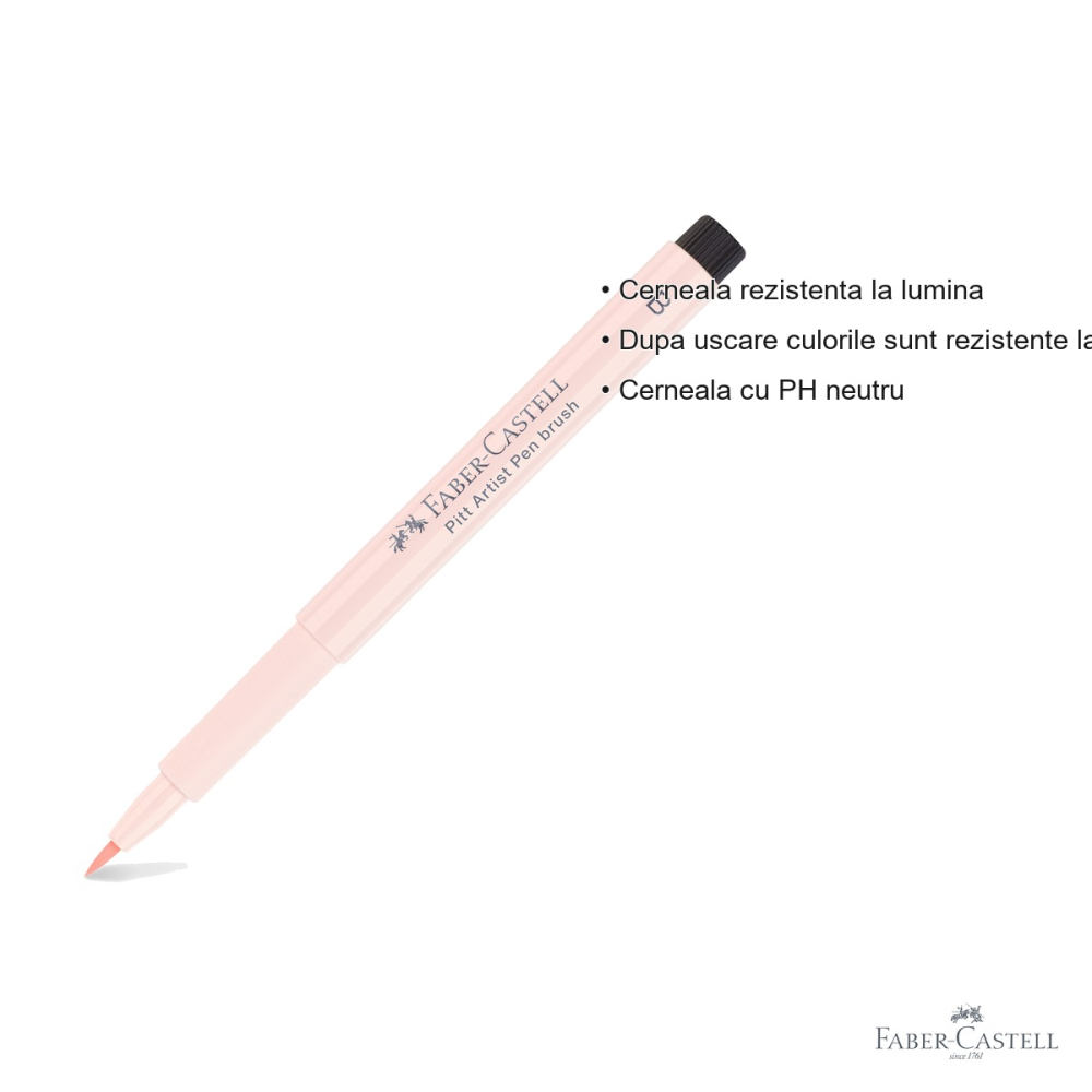 Marker tip pensula Faber-Castell Pitt Artist Pen, culoarea pielii deschise, cerneala rezistenta la apa, pentru artisti si designeri [3]