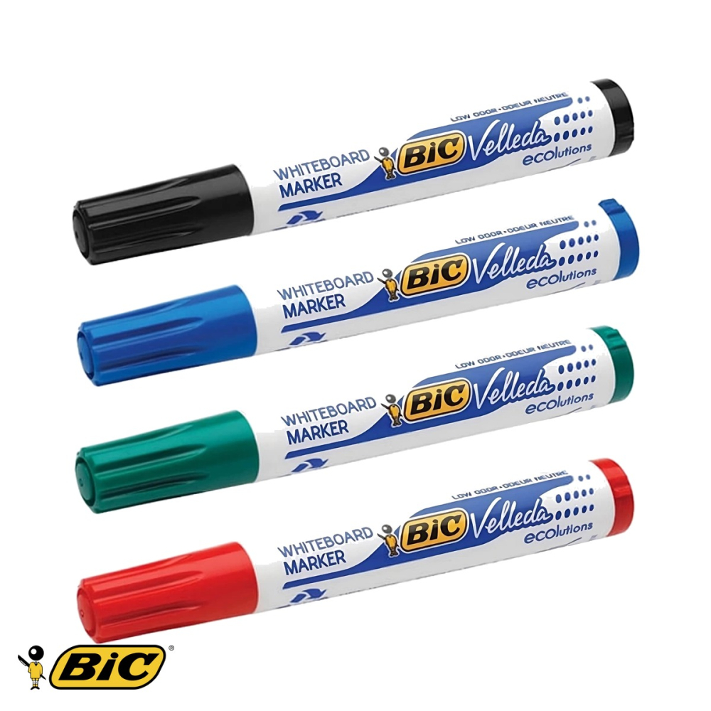 Marker whiteboard Bic Velleda 1701, negru, varf rotund 2.5 mm, pentru table albe si prezentari [4]