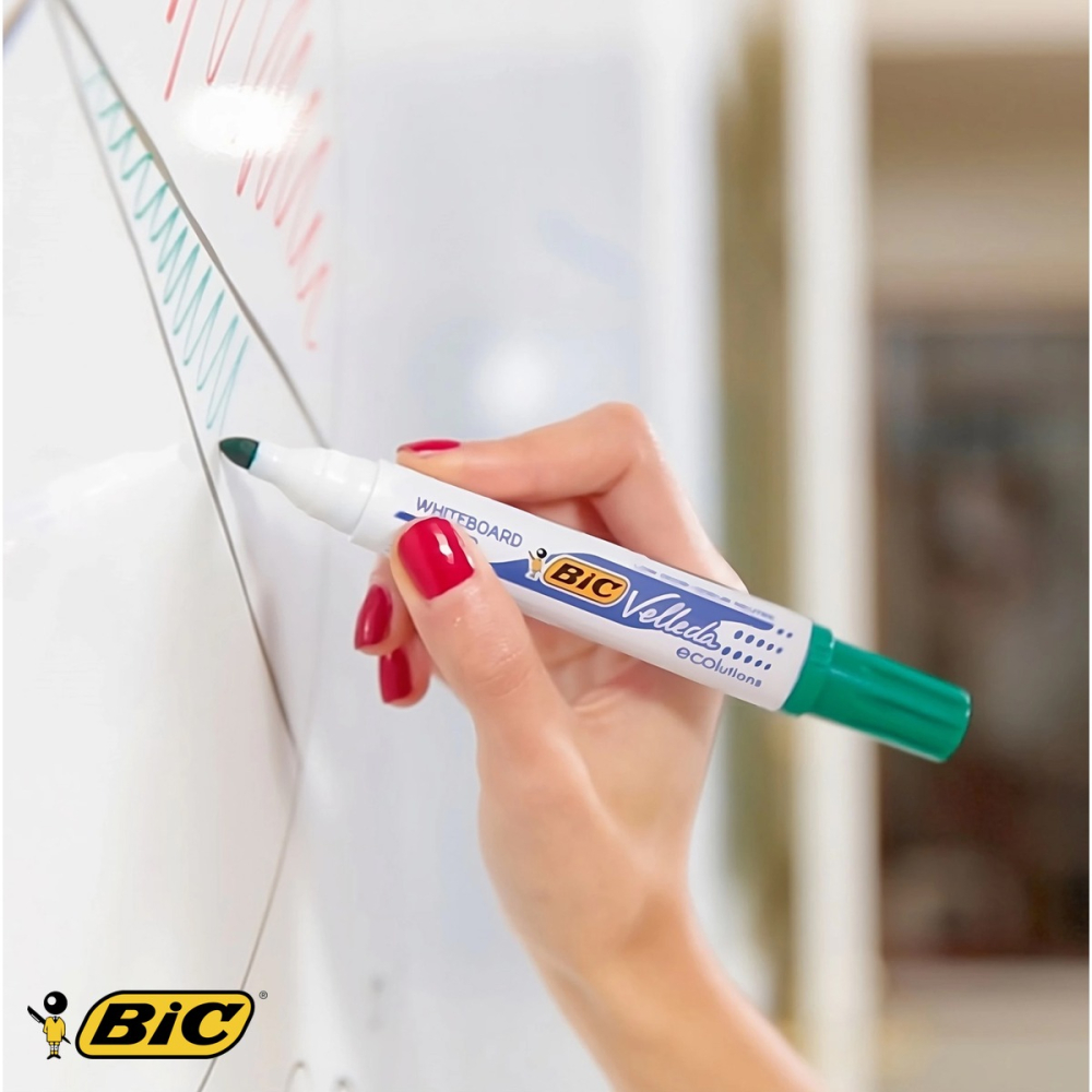 Marker whiteboard Bic Velleda 1701, varf rotund 2.5 mm, cerneala pe baza de alcool, culoare verde [5]