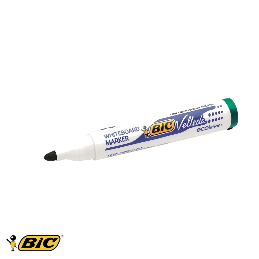 Marker whiteboard Bic Velleda 1701, varf rotund verde 2.5 mm, cerneala pe baza de alcool, pentru table albe si prezentari [5]