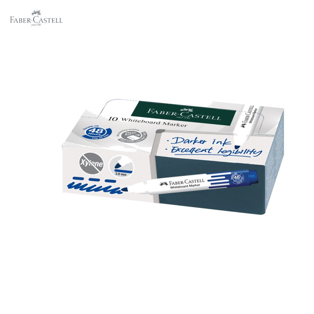 Marker whiteboard Faber-Castell W20, varf 2,25 mm, cerneala pe baza de alcool, albastru [5]